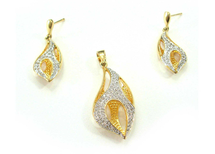 Gold Plated | Micro Pave Pendant Sets